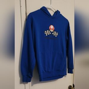 Blue Kids Hoodie with Mario Racing Design